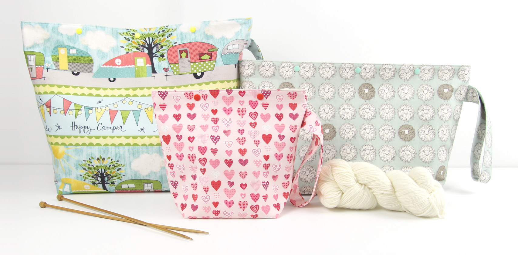 Project bags for knitting and crochet