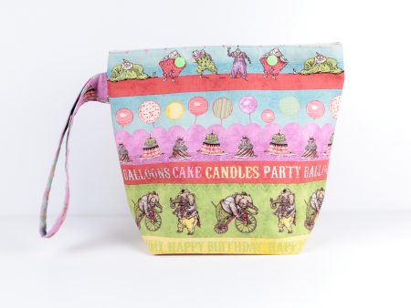 Clowns and elephants birthday small project bag
