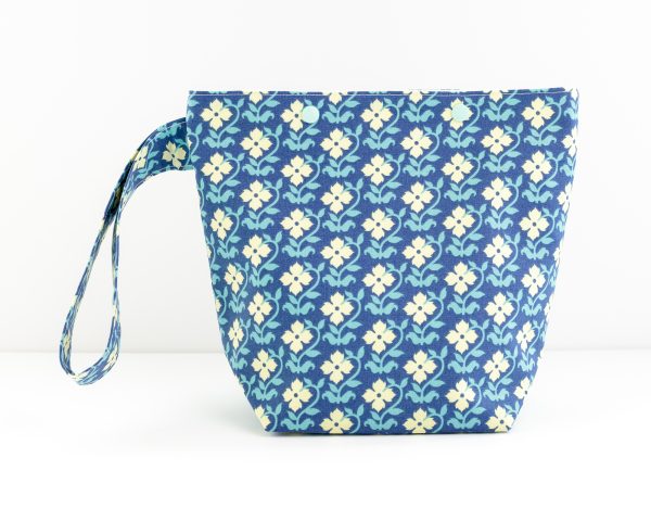 Blue floral small project bag